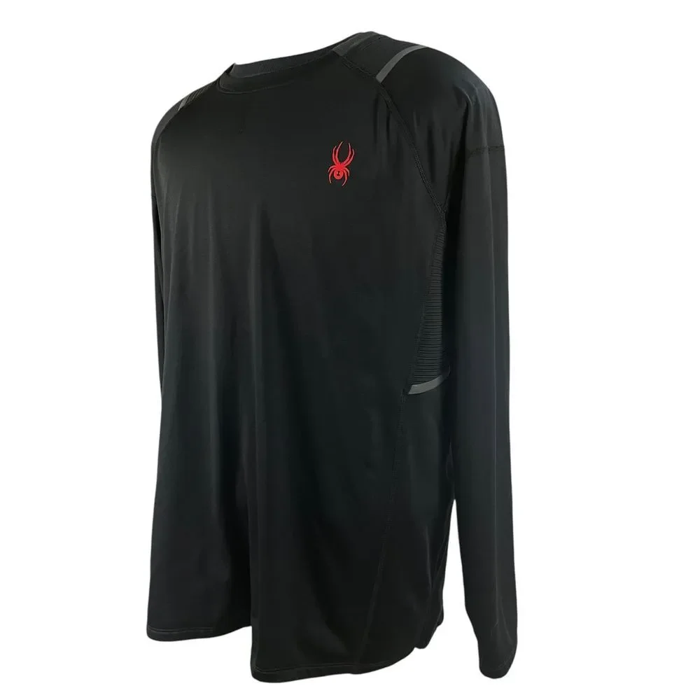 Spyder Active Black Pro Web Long Sleeve Crew Neck Shirt‎ Mens Size XXL